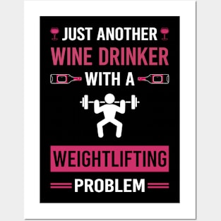 Wine Drinker Weightlifting Lifting Posters and Art